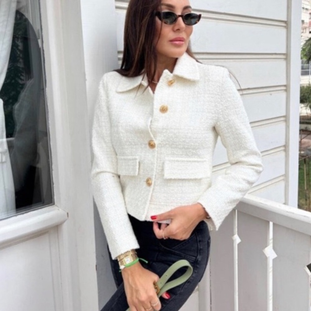 zara textured blazer